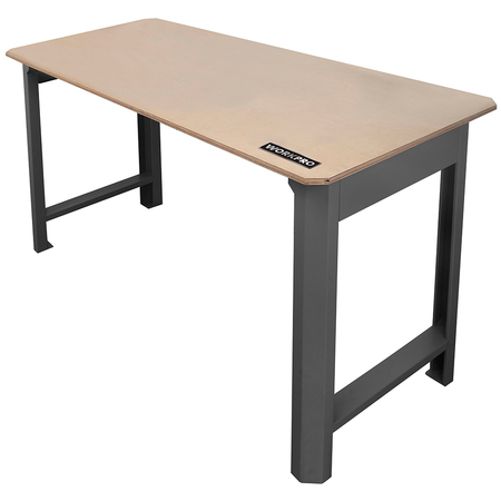 Prime-Line WORKPRO Workbench, Durable Steel Frame w/Solid Plywood Top, 72 in W082051